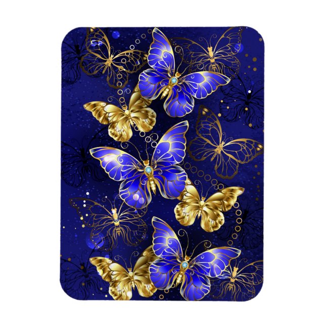 Sammansättning med Sapphire Butterflies Magnet (Vertikal)