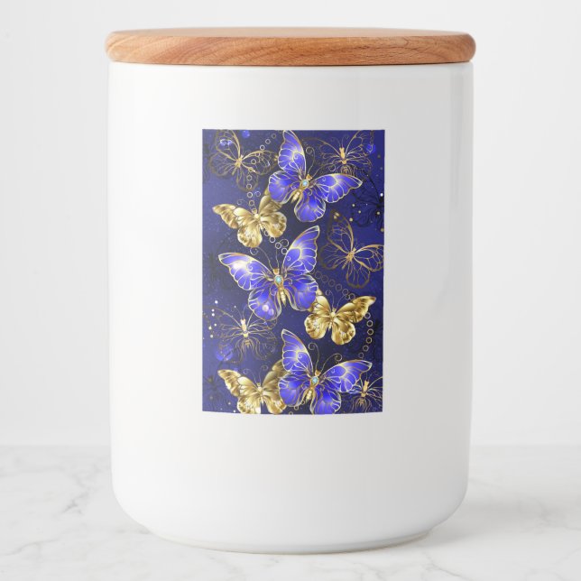 Sammansättning med Sapphire Butterflies Mat Etikett (Framsida)
