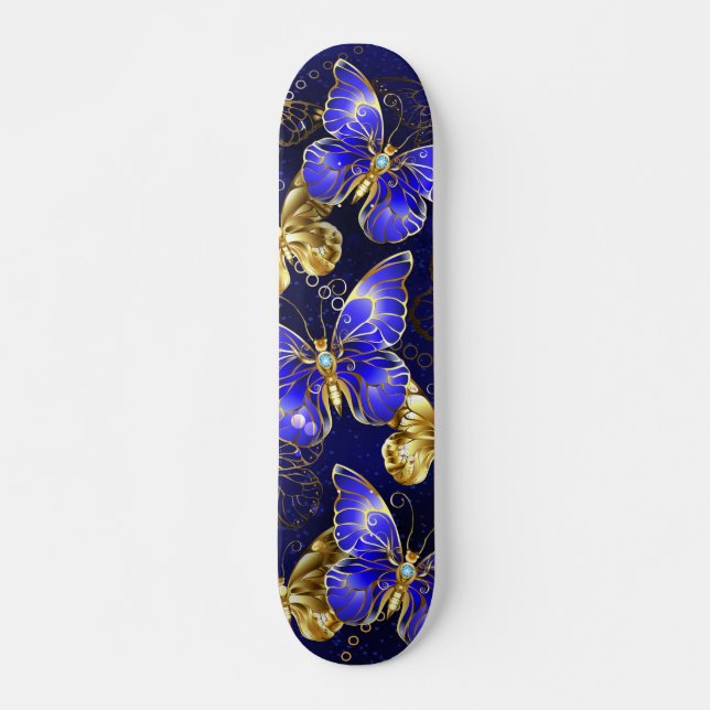 Sammansättning med Sapphire Butterflies Mini Skateboard Bräda 18,5 Cm (Framsida)