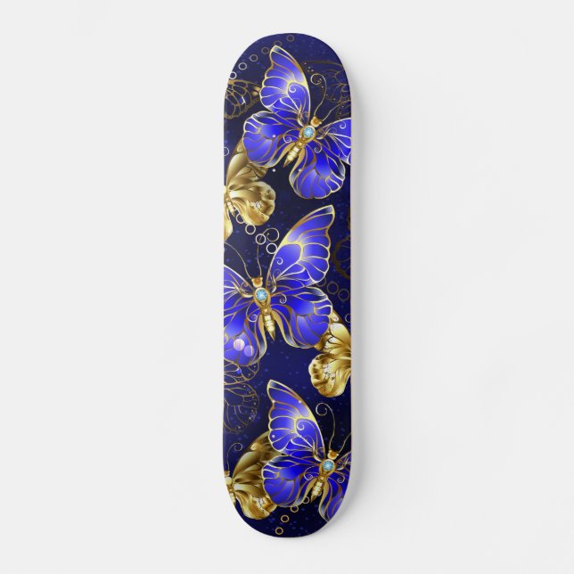 Sammansättning med Sapphire Butterflies Mini Skateboard Bräda 18,5 Cm (Framsida)