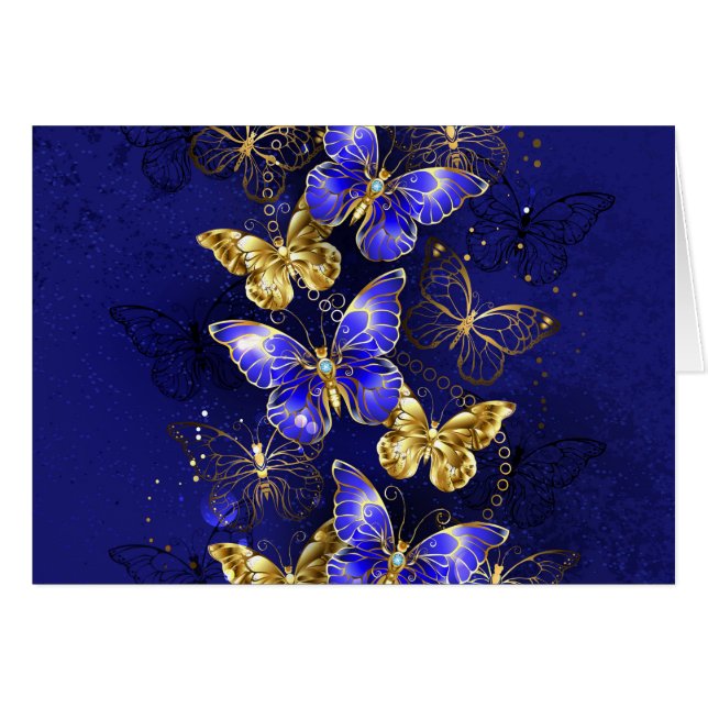 Sammansättning med Sapphire Butterflies OBS Kort (Framsidan Horizontal)
