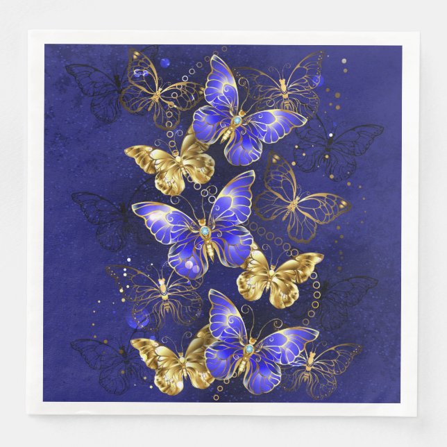 Sammansättning med Sapphire Butterflies Pappersservett (Framsida)