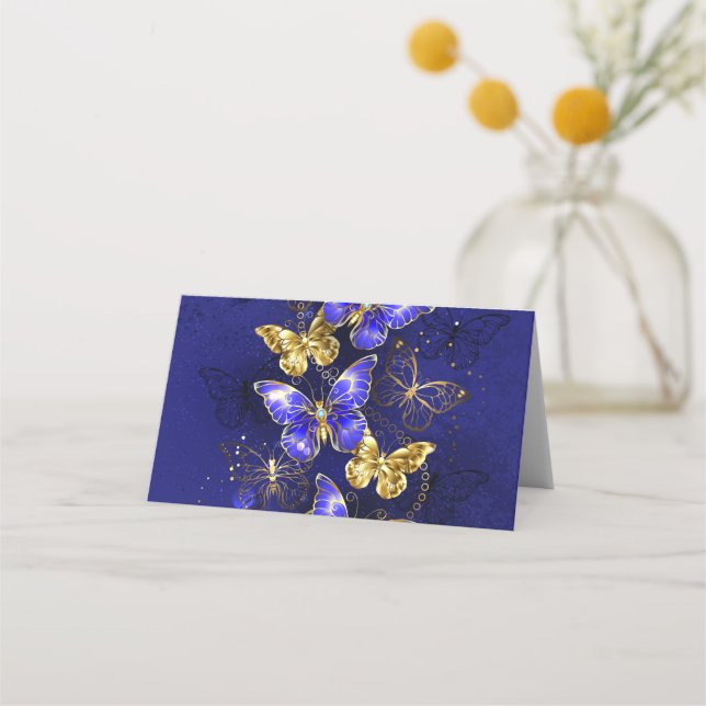 Sammansättning med Sapphire Butterflies Placeringskort (Framsida)