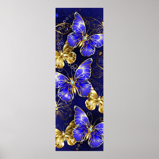 Sammansättning med Sapphire Butterflies Poster (Framsidan)