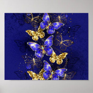 Sammansättning med Sapphire Butterflies Poster