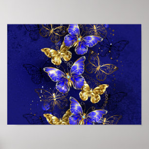 Sammansättning med Sapphire Butterflies Poster