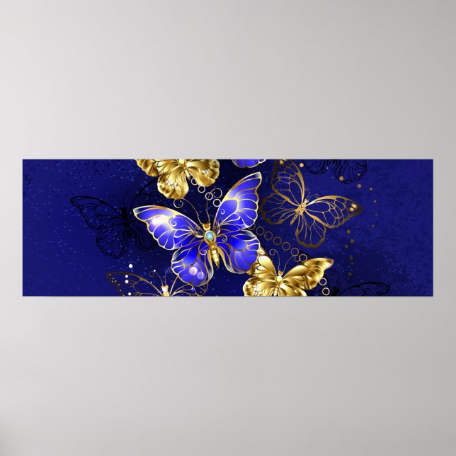 Sammansättning med Sapphire Butterflies Poster (Framsidan)