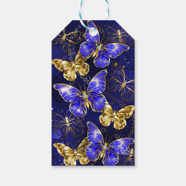 Sammansättning med Sapphire Butterflies Presentetikett (Framsidan)