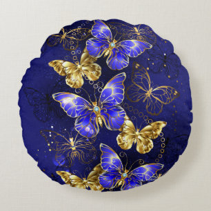 Sammansättning med Sapphire Butterflies Rund Kudde