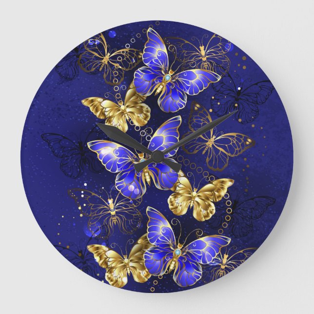 Sammansättning med Sapphire Butterflies Stor Klocka (Framsida)