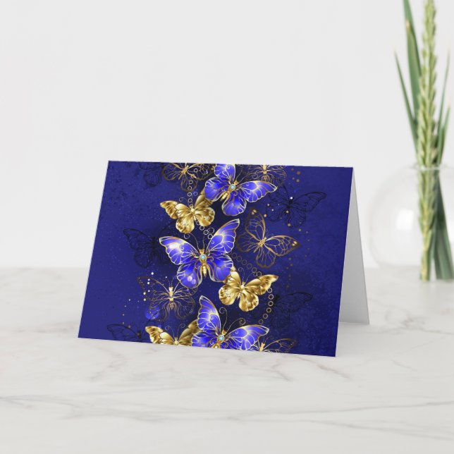 Sammansättning med Sapphire Butterflies Tack Kort (Framsida)