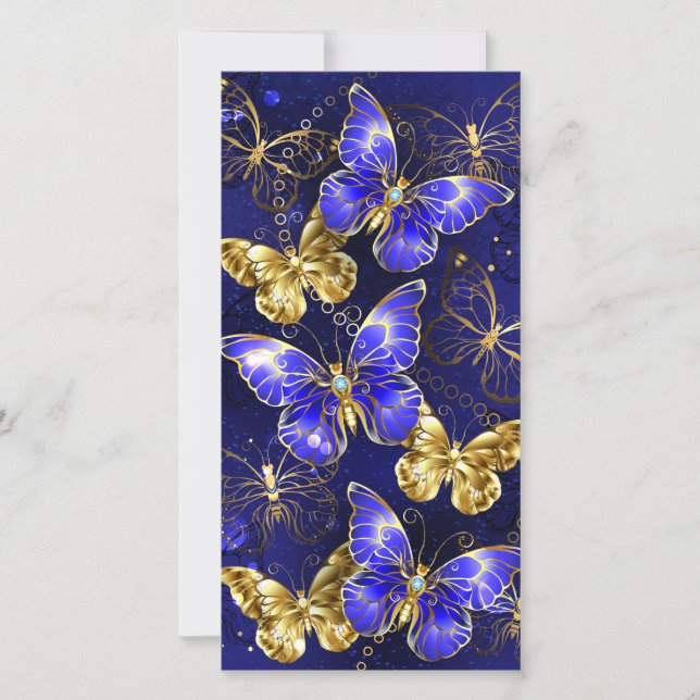 Sammansättning med Sapphire Butterflies Tack Kort (Framsida)