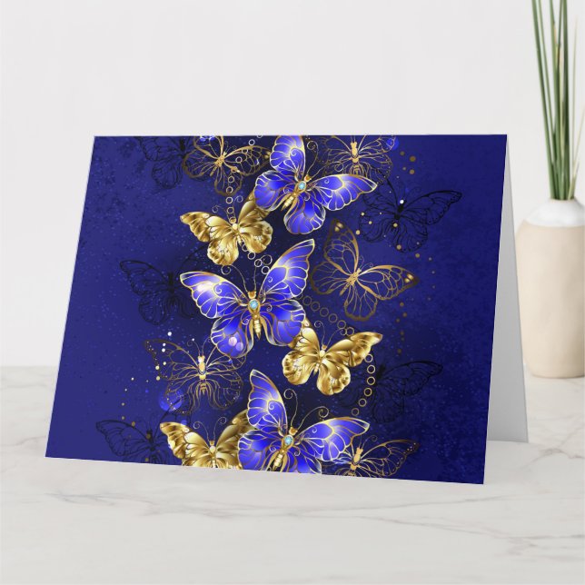 Sammansättning med Sapphire Butterflies Tack Kort (Framsida)