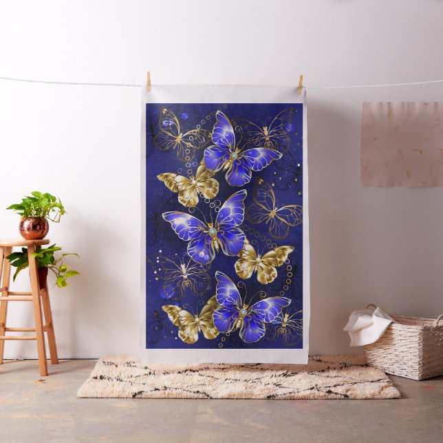 Sammansättning med Sapphire Butterflies Tyg (In Situ)