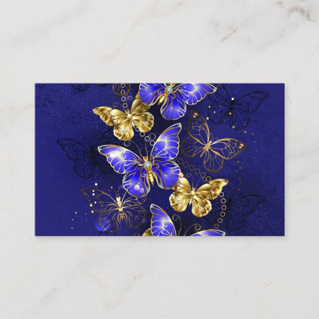 Sammansättning med Sapphire Butterflies Visitkort (Framsida)