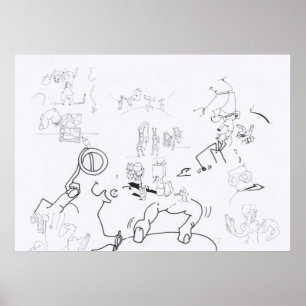 Sammansättning med Surreal Teckning-färgning P 2 Poster