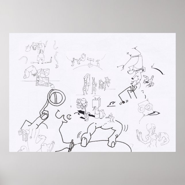 Sammansättning med Surreal Teckning-färgning P 2 Poster (Framsidan)