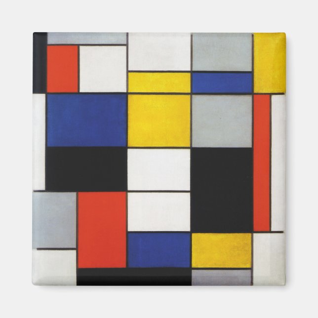 Sammansättning, mondrian magnet (Framsidan)