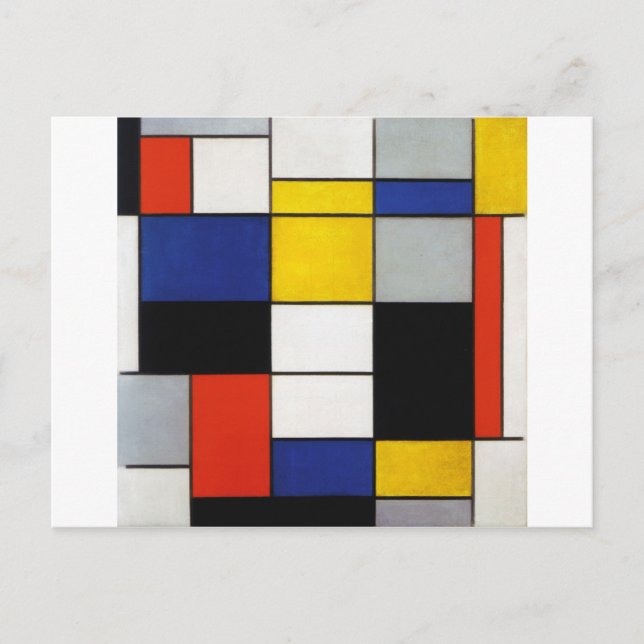 Sammansättning, mondrian vykort (Framsida)