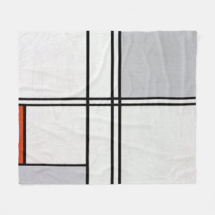 Sammansättning (nr 1) Grått-Röd Piet Mondrian Fleecefilt