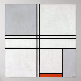 Sammansättning (nr 1) Grått-Röd | Piet Mondrian | Poster