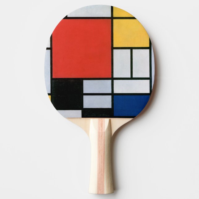 Sammansättning Röd, Gult, Blått, Svart | Mondriaan Pingisracket (Framsidan)