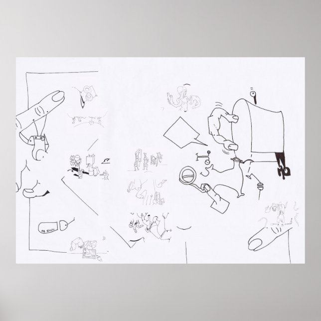 Sammansättning Surreal Teckning Coloring L Poster  (Framsidan)