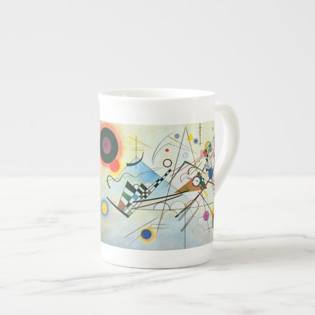 Sammansättning VIII av Wassily Kandinsky Benporslin Mugg (Framsida höger)