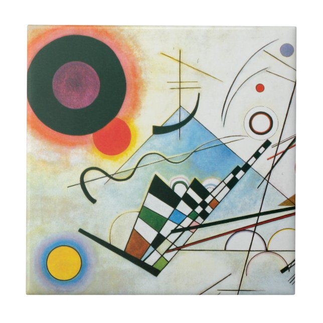 Sammansättning VIII av Wassily Kandinsky Kakelplatta (Framsidan)
