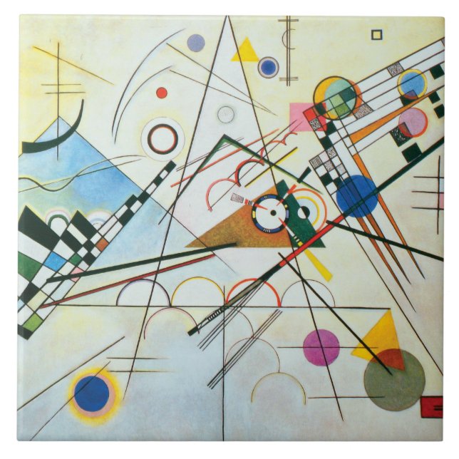 Sammansättning VIII av Wassily Kandinsky Kakelplatta (Framsidan)