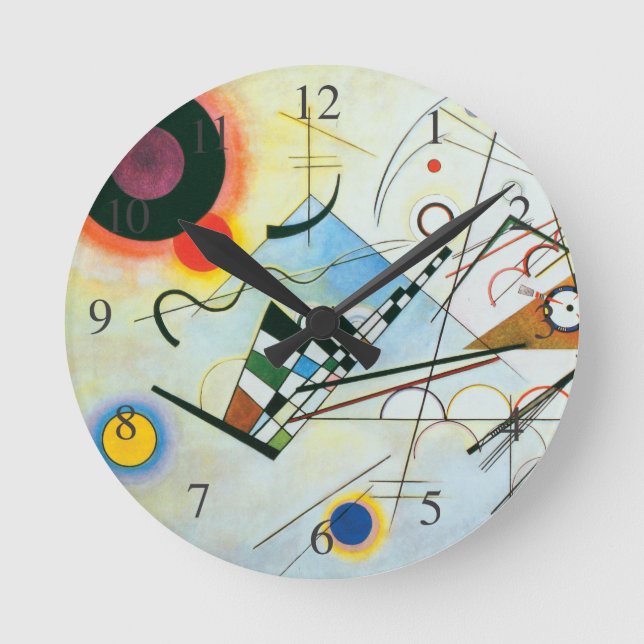 Sammansättning VIII av Wassily Kandinsky Rund Klocka (Framsida)