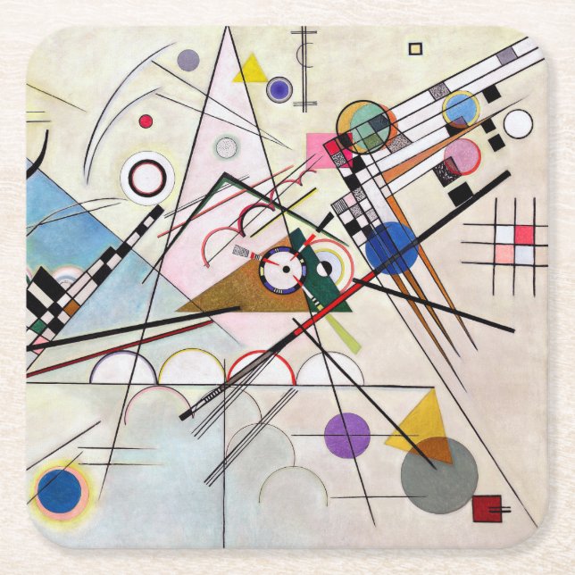 Sammansättning VIII, Wassily Kandinsky Underlägg Papper Kvadrat (Framsidan)