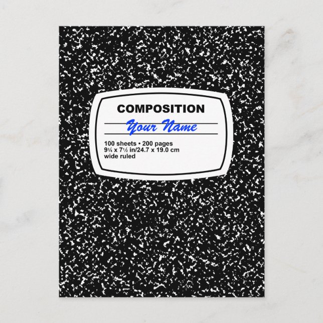 Sammansättningsanteckningsbokanpassade Vykort (Framsida)