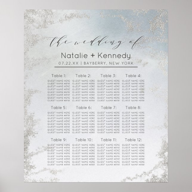 Sammansättningsdiagram för Ombre Dusty Blue Frost  Poster (Framsidan)