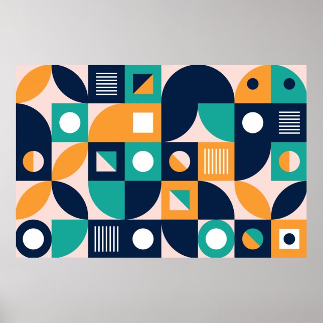 Sammansättningsmall för geometrisk färg med abstra poster (Framsidan)