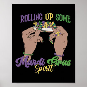 Sammanslagning av Mardi Gras Spirit Funny Mardi Gr Poster