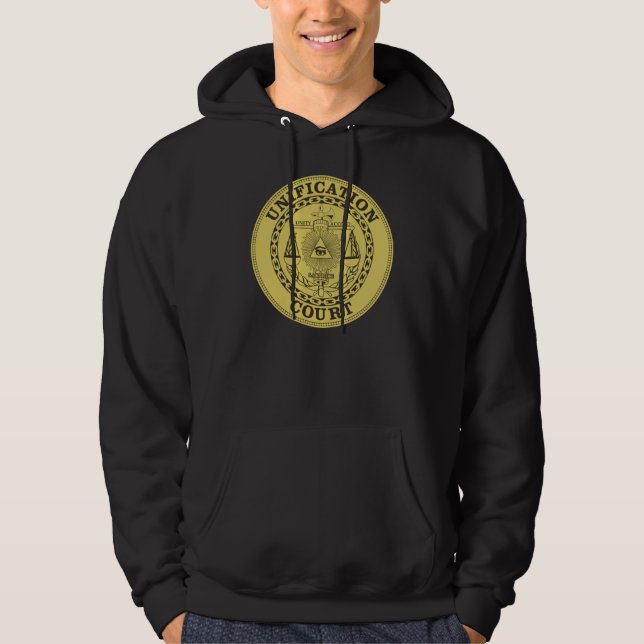 Sammanslagningdomstolmanar svart för Hoodie (Framsida)