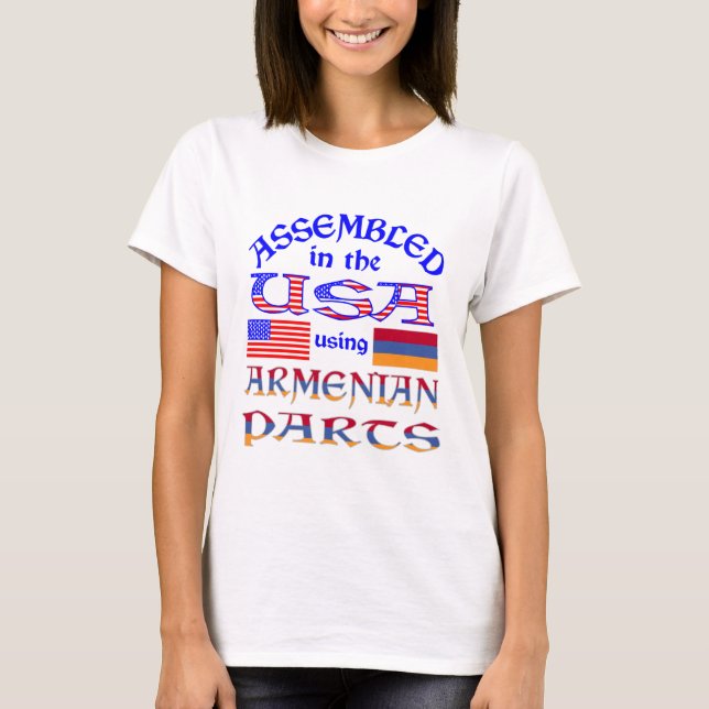 Sammanställd i USA med armeniska delar T Shirt (Framsida)