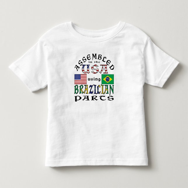 Sammanställd i USA med brasilianska delar T Shirt (Framsida)