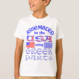 Sammanställd i USA med grekiska delar Pojke T Shirt