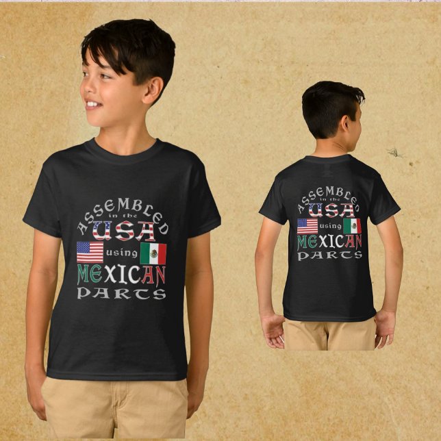 Sammanställd i USA med mexikanska delar T Shirt (Skapare uppladdad)