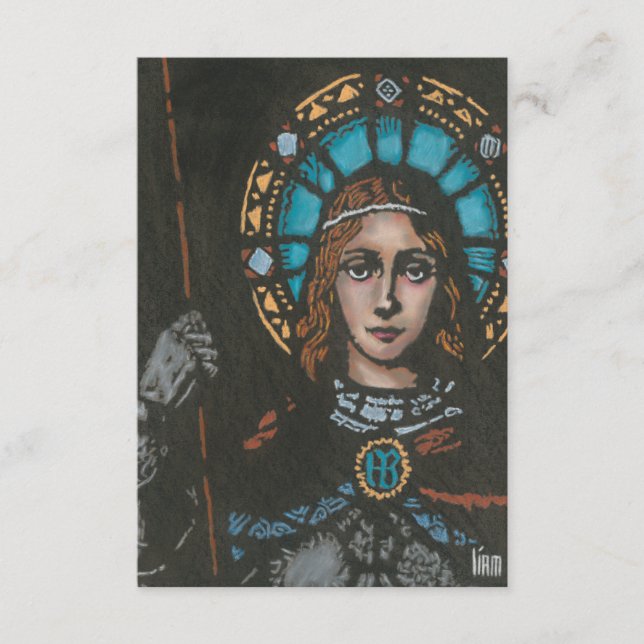 Sammanträde med Joan of Arc Prayer Card Tack Kort (Framsida)