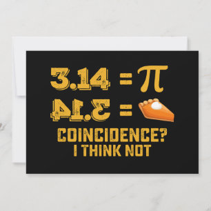 Sammanträffande i Tänka, inte Paj Pi Day Math Inbjudningar
