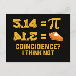 Sammanträffande i Tänka, inte Paj Pi Day Math Vykort