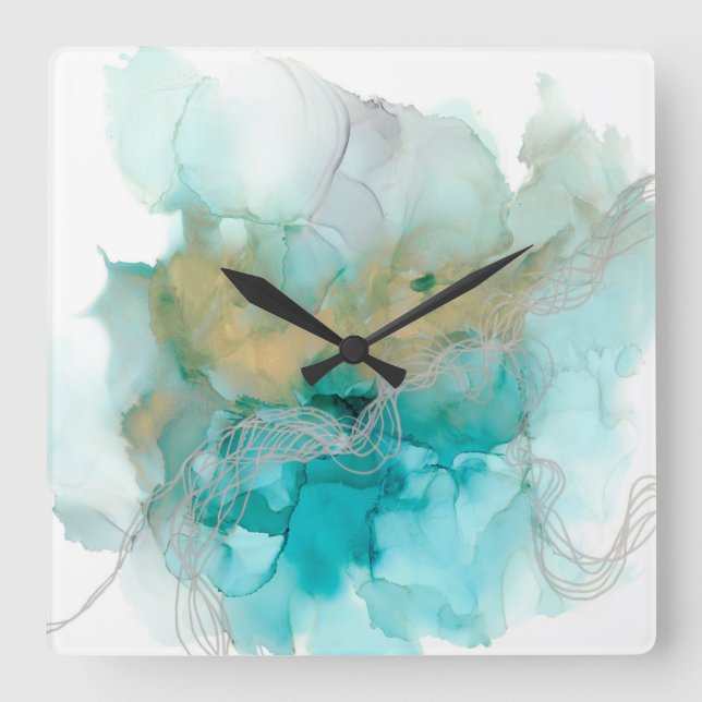 Sammanvävda metaller fyrkantig klocka (Framsida)