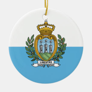 Sammarinese flaggaprydnad julgransprydnad keramik