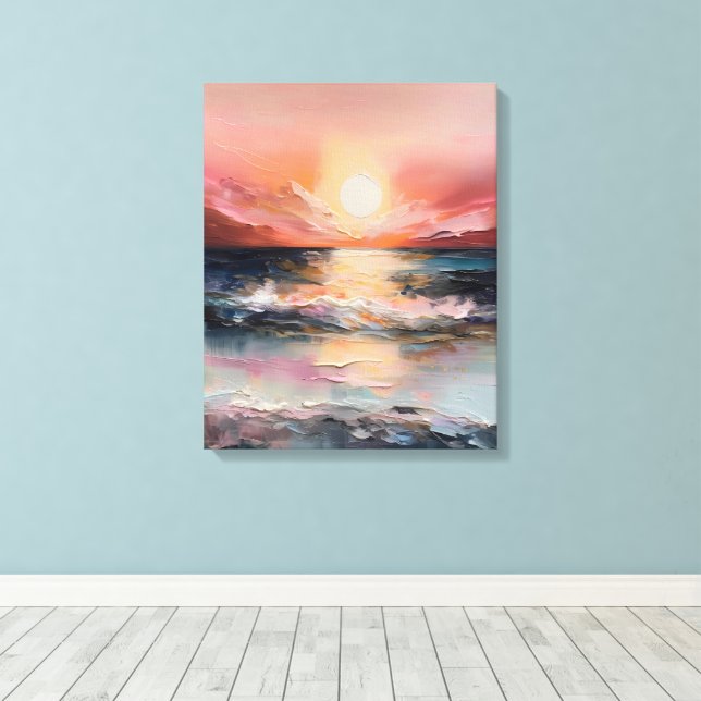 Sammetsartad solnedgång över havet  canvastryck (Insitu (trägolv))