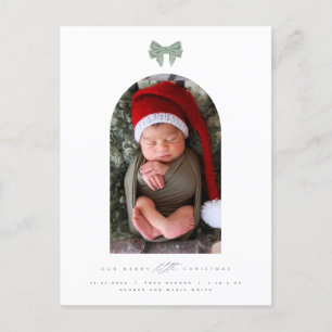 Sammetsbåge och bågfoto Nyfödd bebis jul Helg Vykort