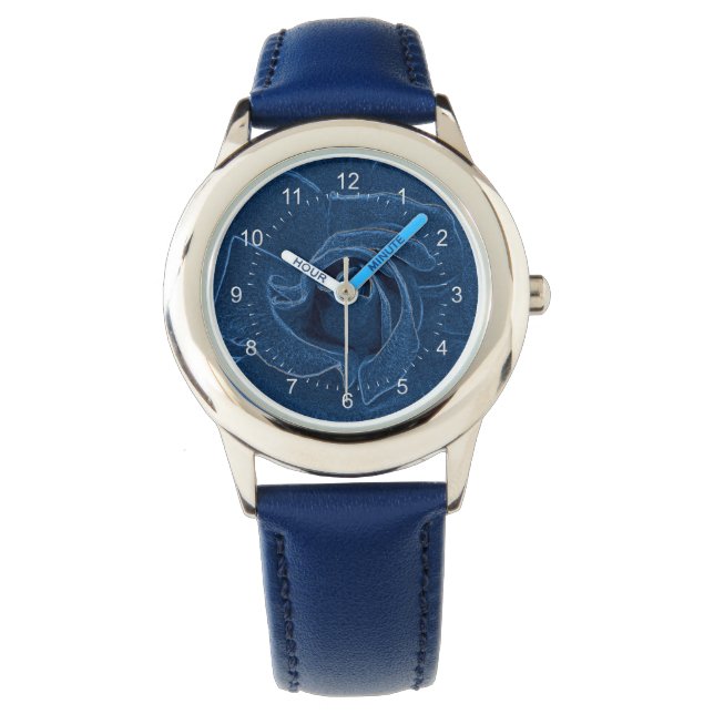 sammetsblå ros armbandsur (Framsida)