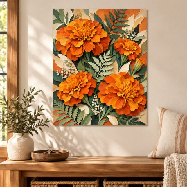 Sammetsblomma Papperskonservatorium Konsttryck Poster (Unframed paper art print. All texture effects are printed. Room styling props are not included.)